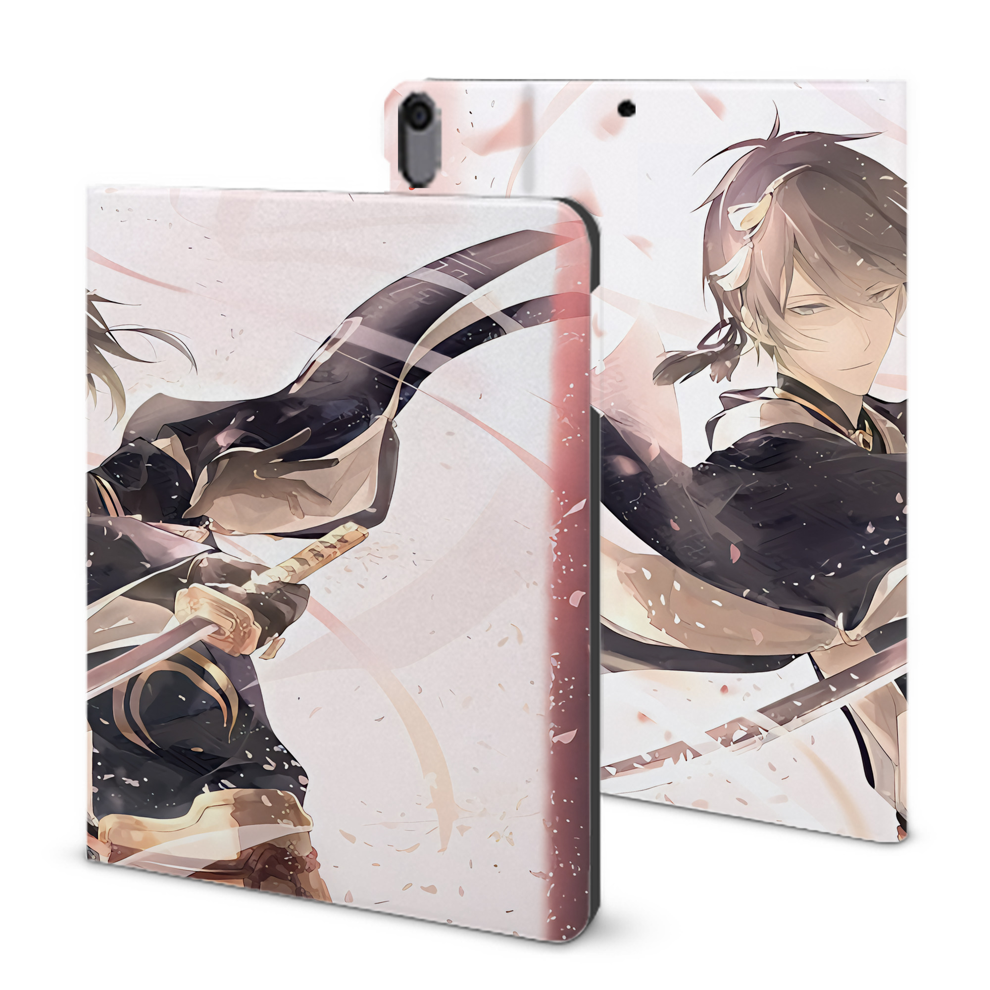 （画像用） 刀剣乱舞 Touken Ranbu IPad ケース ブック型 PUレザー TPU 耐衝撃 軽量 薄型 ペン収納なし 全面保護 IPad 各モデル対応
